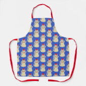 かわいいクリスマスパターン(の模様が)ある猫 エプロン (正面)