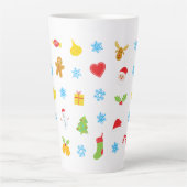 かわいいクリスマスパターン カフェラテマグ (正面)