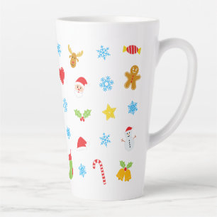 かわいいクリスマスパターン カフェラテマグ