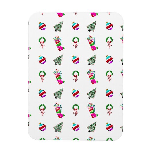 かわいいクリスマスパターン マグネット (縦)