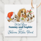 かわいいクリスマスパピズギフトラベル フェイバータグ (裏面)