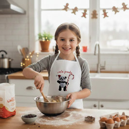 かわいいクリスマスパンダのクマの子供用エプロン オーダーメイド 子供用エプロン