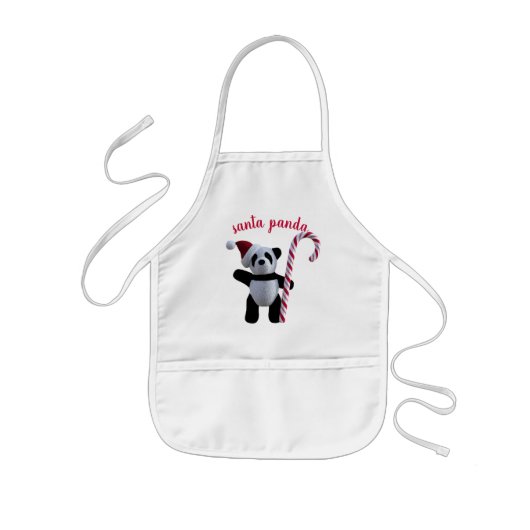 かわいいクリスマスパンダベアカスタム子供用エプロン 子供用エプロン (正面)