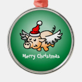 かわいいクリスマスパンダ メタルオーナメント (正面)