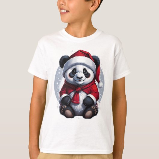 かわいいクリスマスパンダ Tシャツ (正面)