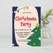かわいいクリスマスパーティの招待状 招待状 (スタンド正面)