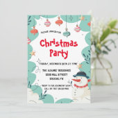 かわいいクリスマスパーティの招待状 招待状 (スタンド正面)