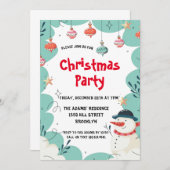 かわいいクリスマスパーティの招待状 招待状 (正面/裏面)