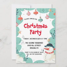 かわいいクリスマスパーティの招待状