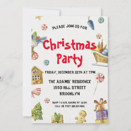 かわいいクリスマスパーティの招待状 招待状