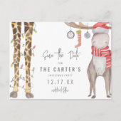 かわいいクリスマスパーティーのお知らせ 案内ポストカード (正面)