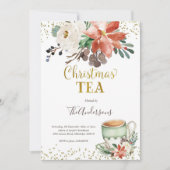 かわいいクリスマスパーティーのお茶会招待状 招待状 (正面)