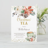 かわいいクリスマスパーティーのお茶会招待状 招待状 (スタンド正面)