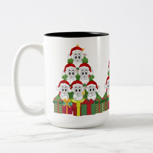 かわいいクリスマスヒツジ ツートーンマグカップ (左)