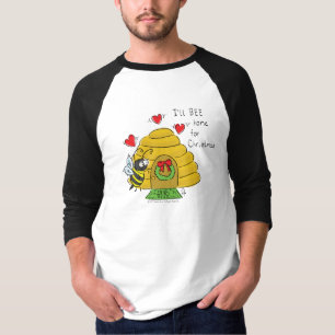 かわいいクリスマスビーおもしろいの祝日漫画 Tシャツ