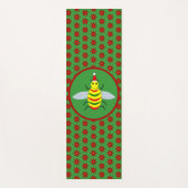 かわいいクリスマスビーとポインセチアの花 ヨガマット (正面)