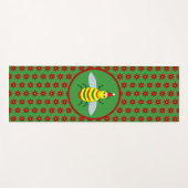 かわいいクリスマスビーとポインセチアの花 ヨガマット (正面(横))