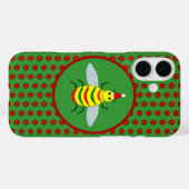 かわいいクリスマスビーとポインセチアの花 Case-Mate iPhoneケース (裏面 (横))
