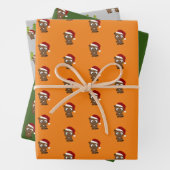 かわいいクリスマスビーバー ラッピングペーパーシート (インサイチュ)