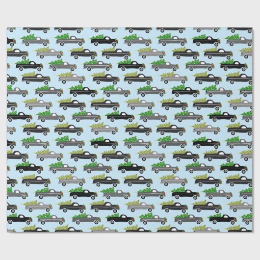 かわいいクリスマスピックアップトラックツリーレトロクリスマスギフト ラッピングペーパー (フラット)