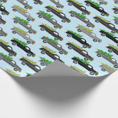 かわいいクリスマスピックアップトラックツリーレトロクリスマスギフト ラッピングペーパー (角)