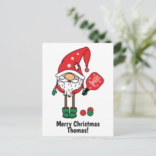 かわいい🎅クリスマスピックボールはがき ポストカード (スタンド正面)