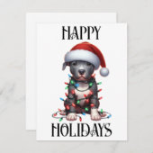 かわいいクリスマスピットブル シーズンカード (正面/裏面)