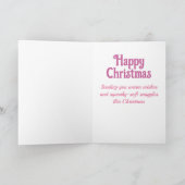 かわいいクリスマスピンクの冬のマウス シーズンカード (内部)