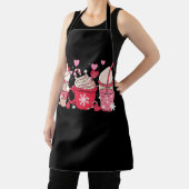 かわいいクリスマスピンクコーヒーとクリームカップラテメリーC エプロン (インサイチュ)