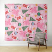 かわいいクリスマスピンク タペストリー (インサイチュ(横))