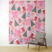 かわいいクリスマスピンク タペストリー (インサイチュ)