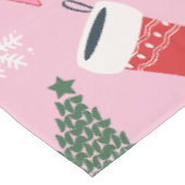 かわいいクリスマスピンク テーブルクロス (アングル)