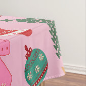 かわいいクリスマスピンク テーブルクロス (インサイチュ)
