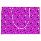 かわいいクリスマスピンク ラージペーパーバッグ (裏面)