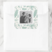 かわいいクリスマスファミリーフォトクリスマスホリデー スクエアシール (バッグ)