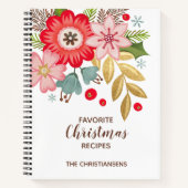 かわいいクリスマスファミリーレシピ料理本キープサケ ノートブック (正面)