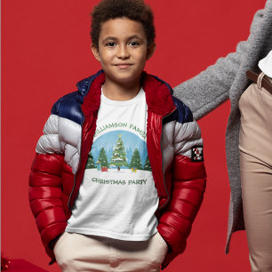 かわいいクリスマスファミリー懇親会パーソナライズされたキッズ Tシャツ