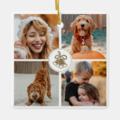かわいいクリスマスフォトファミリーギフト セラミックオーナメント (正面)