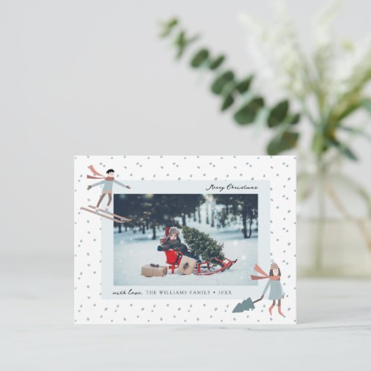 かわいいクリスマスフォトポストカード ポストカード (スタンド正面)