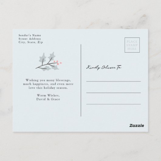 かわいいクリスマスフォトポストカード ポストカード (裏面)