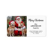 かわいいクリスマスフォトモダンシンプル差出人住所 ラベル (正面)