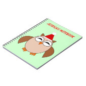 かわいいクリスマスフクロウのカスタマイズ可能なノートブック ノートブック (左側)