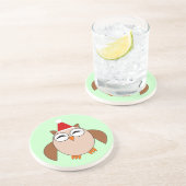 かわいいクリスマスフクロウのコースター コースター (側面)
