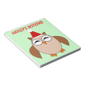 かわいいクリスマスフクロウカスタマイズ可能なメモ帳 ノートパッド (アングル)