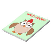 かわいいクリスマスフクロウカスタマイズ可能なメモ帳 ノートパッド (回転)