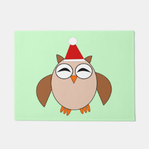 かわいいクリスマスフクロウドアマット ドアマット