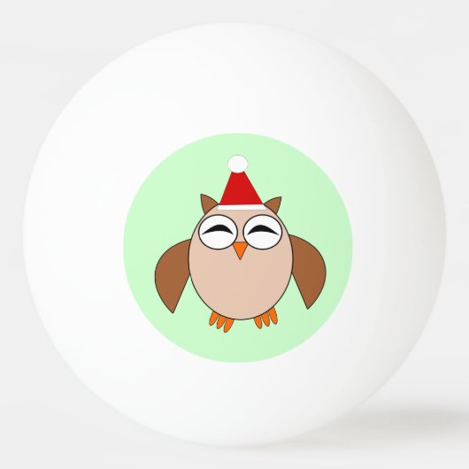 かわいいクリスマスフクロウピンポンボール 卓球ボール (正面)
