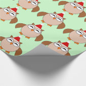 かわいいクリスマスフクロウ包み紙 ラッピングペーパー (角)