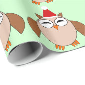 かわいいクリスマスフクロウ包み紙 ラッピングペーパー (ロールコーナー)