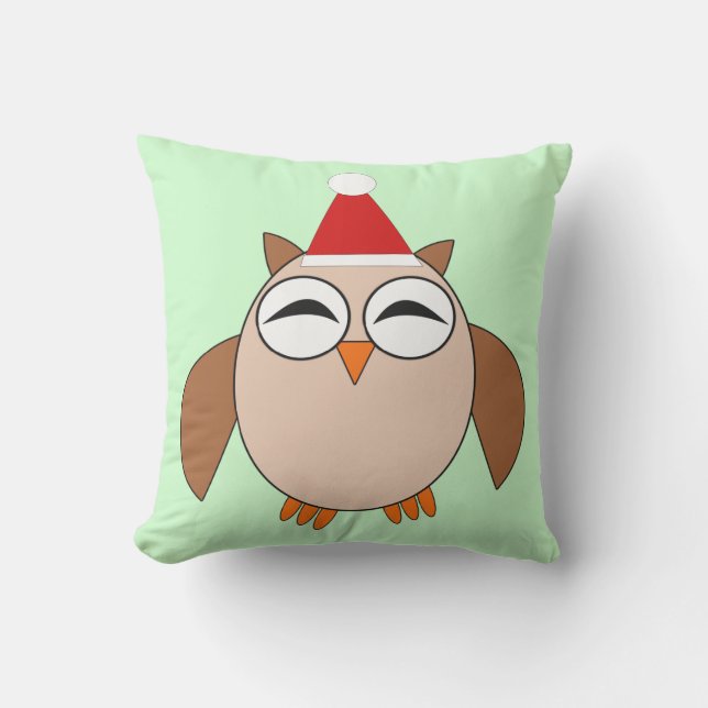 かわいいクリスマスフクロウ屋外枕 アウトドアクッション (正面)